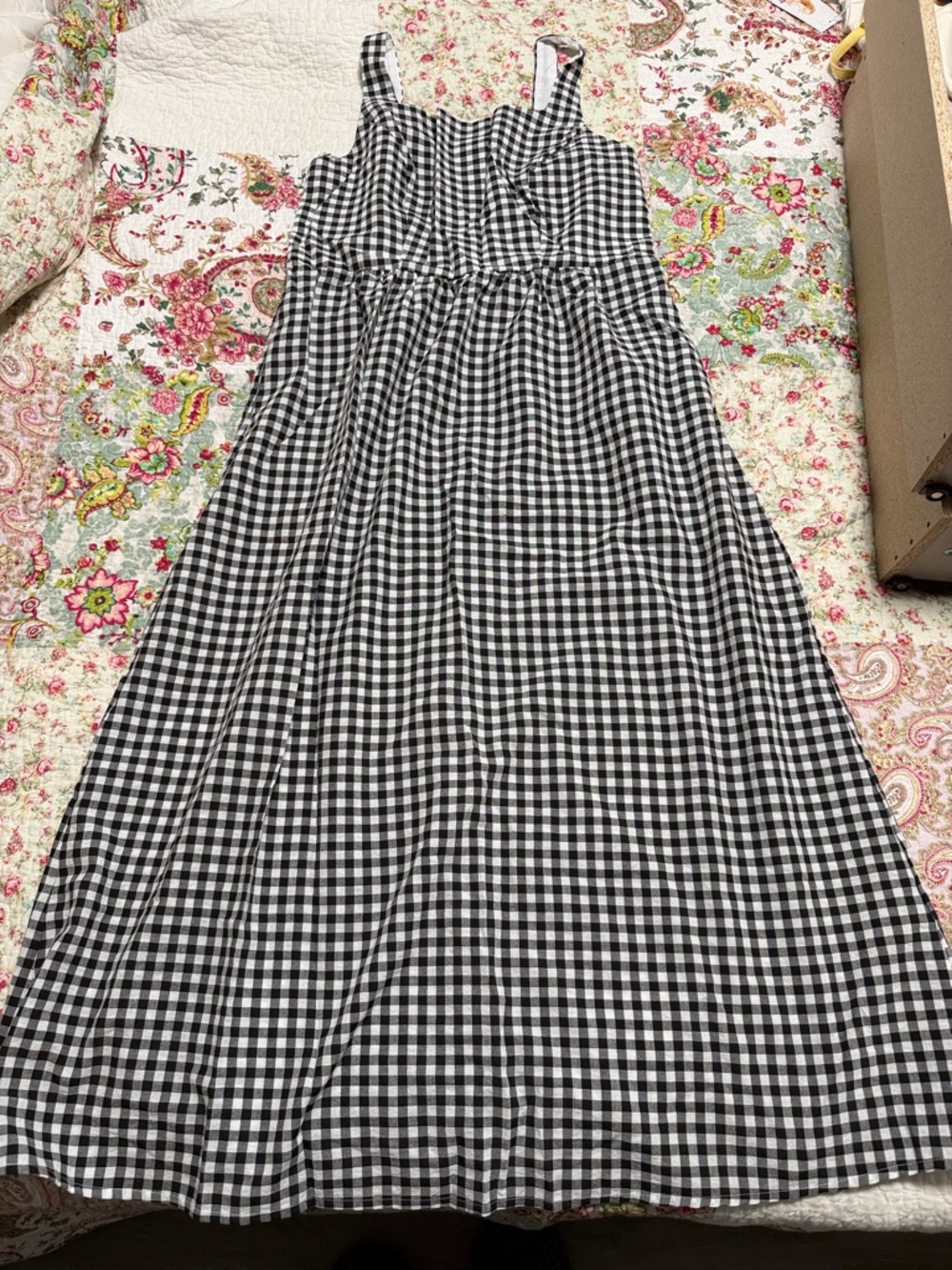Black and White Gingham Maxi Dress